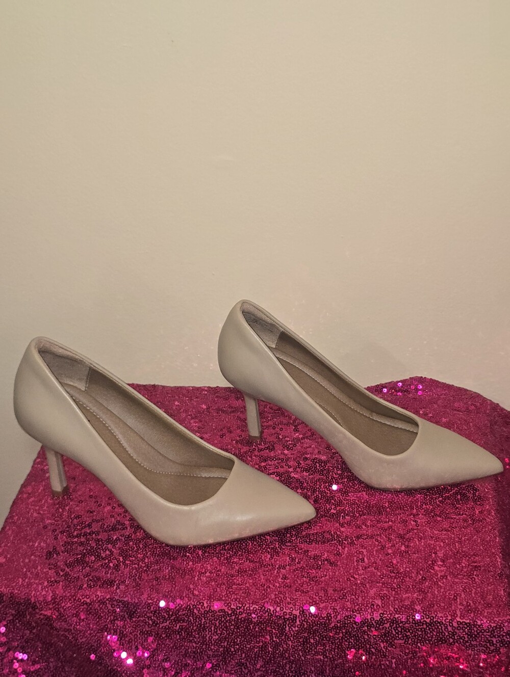 Classic Women's Pointed-Toe Pumps in Beige